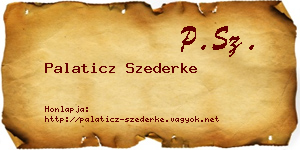 Palaticz Szederke névjegykártya